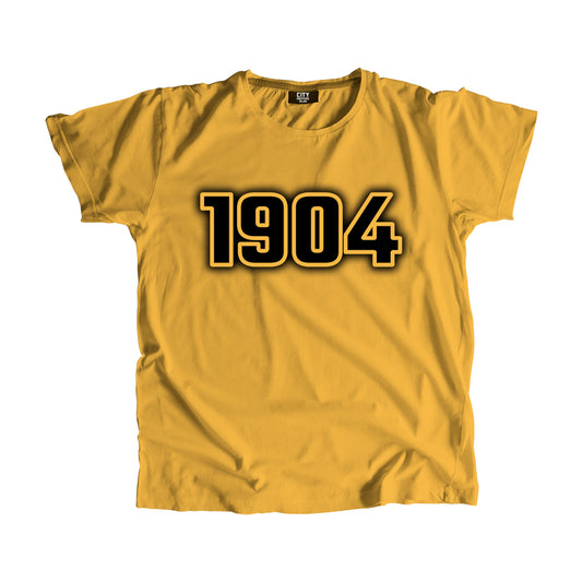 1904 Vintage Heritage Year Men Unisex T-Shirt (Golden Yellow)