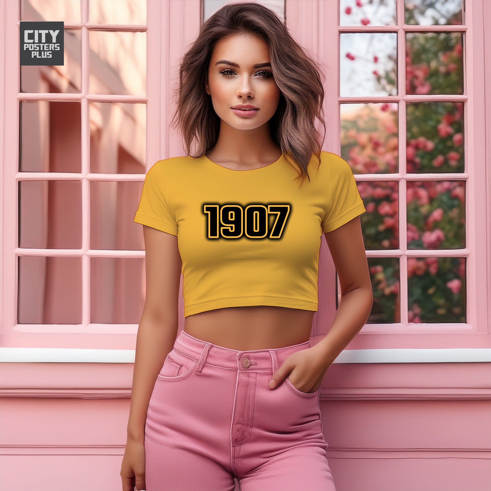 1907 Women Crop Top | Vintage Birth Year Shirt | City Posters Plus
