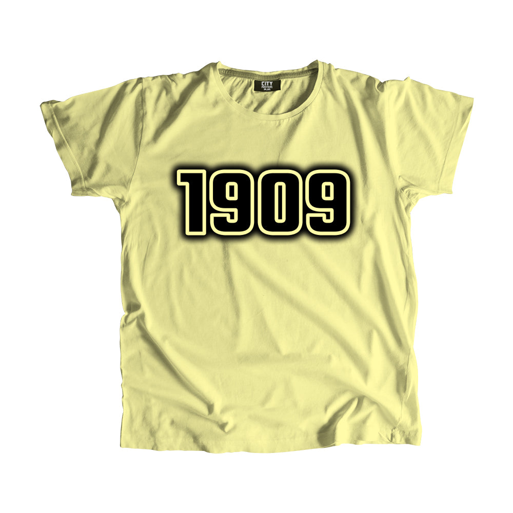 1909 Vintage Heritage Year Men Unisex T-Shirt (Butter Yellow)