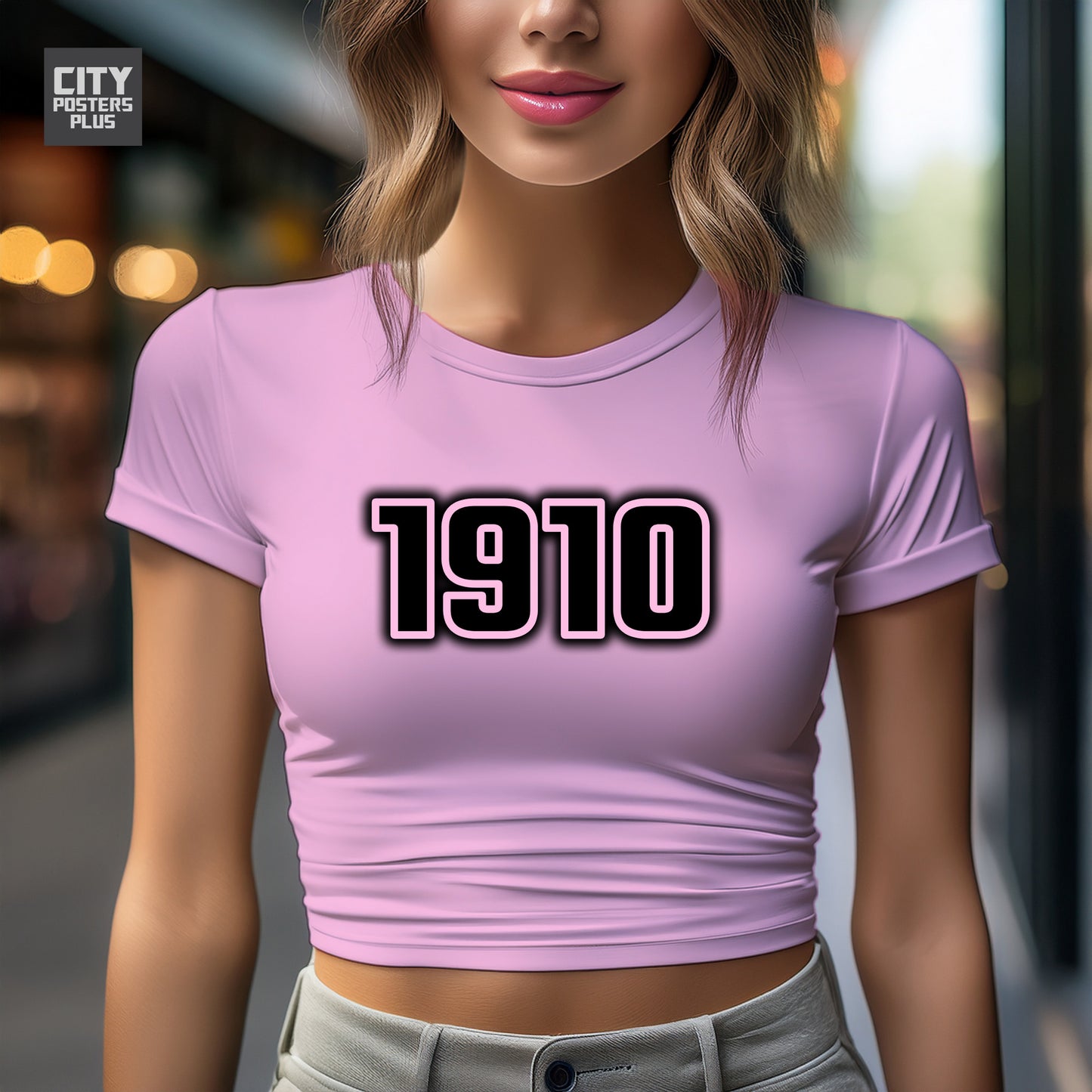 City Posters Plus 1910 Vintage Birth Year Women Crop Top