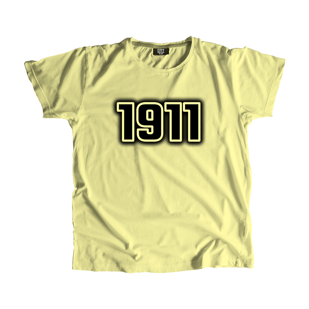 1911 Vintage Heritage Year Men Unisex T-Shirt (Butter Yellow)