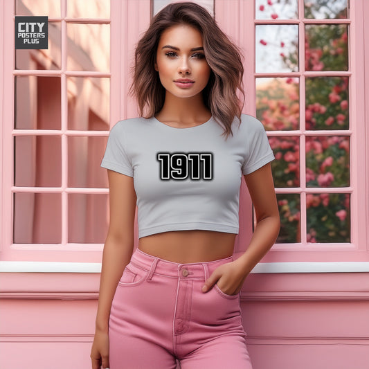 1911 Women Crop Top | Vintage Birth Year Shirt | City Posters Plus