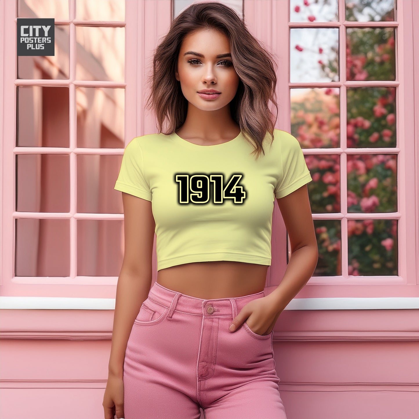 1914 Women Crop Top | Vintage Birth Year Shirt | City Posters Plus