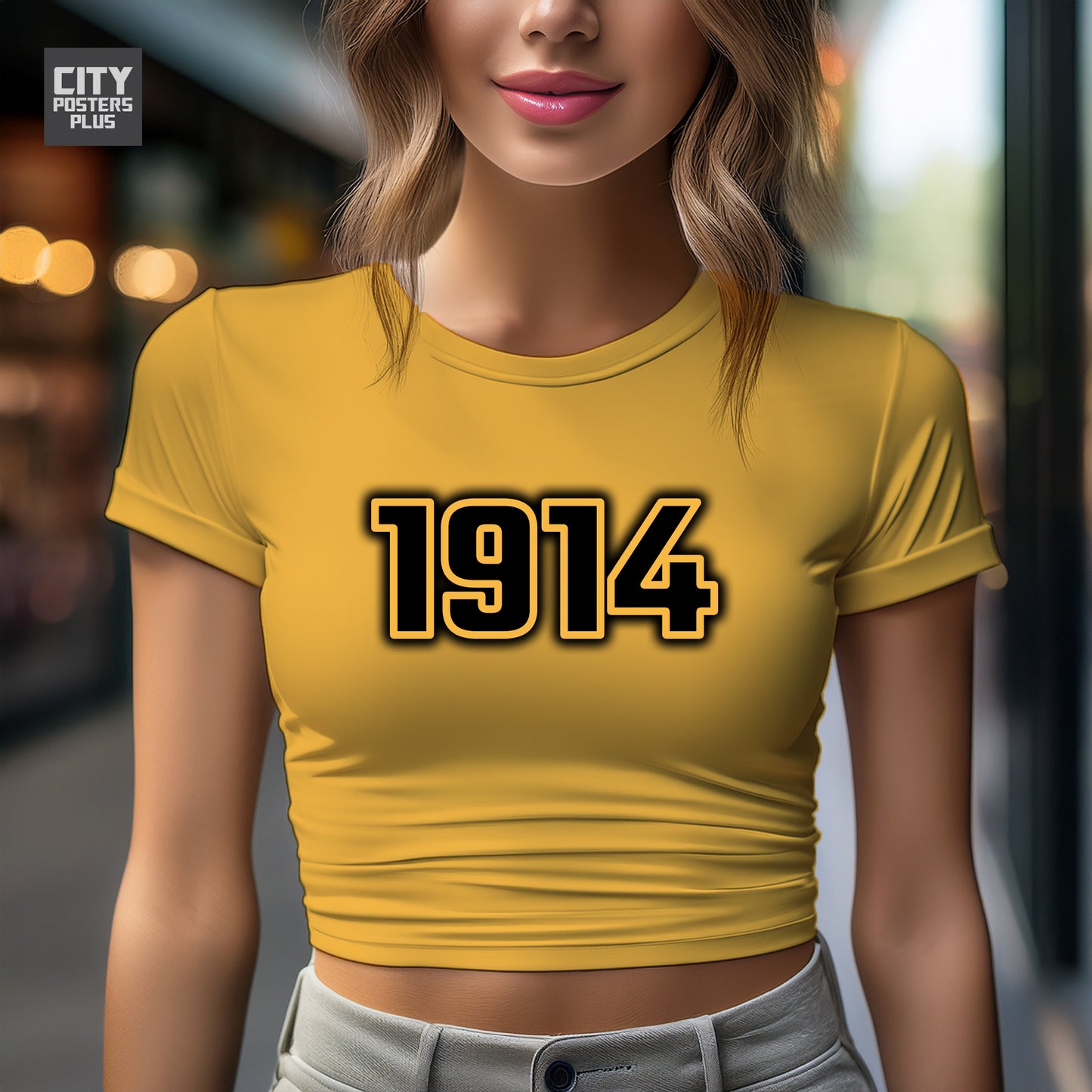 City Posters Plus 1914 Vintage Birth Year Women Crop Top