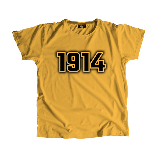 1914 Vintage Heritage Year Men Unisex T-Shirt (Golden Yellow)