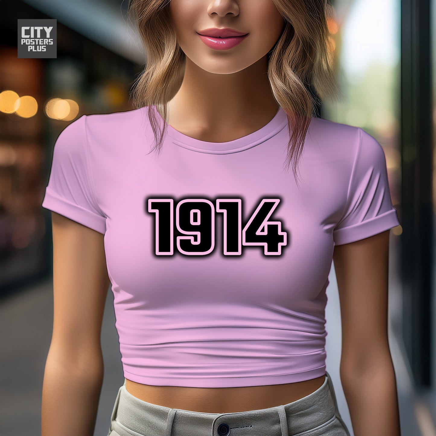 City Posters Plus 1914 Vintage Birth Year Women Crop Top