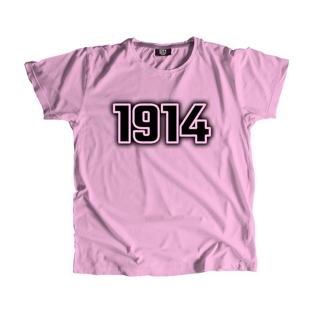 1914 Vintage Heritage Year Men Unisex T-Shirt (Light Pink)