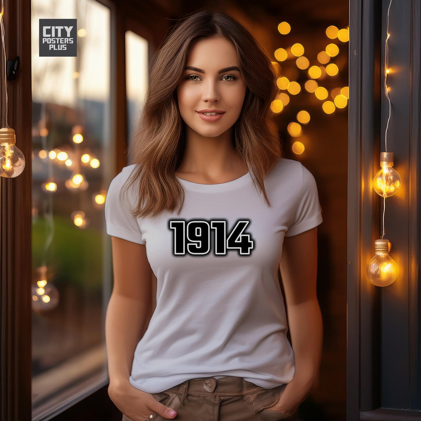 City Posters Plus 1914 Vintage Birth Year Women T-Shirt