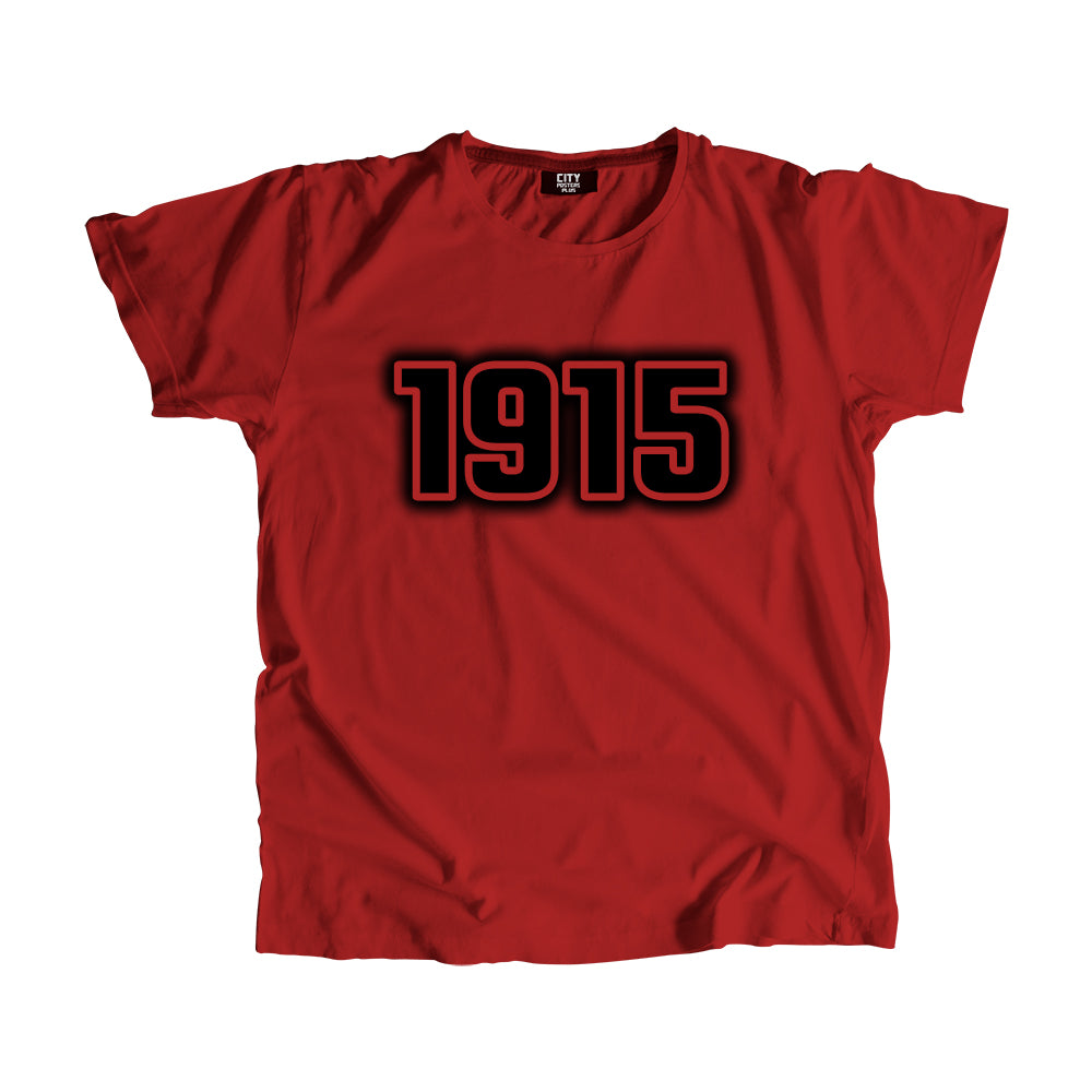 1915 Vintage Heritage Year Men Unisex T-Shirt (Red)