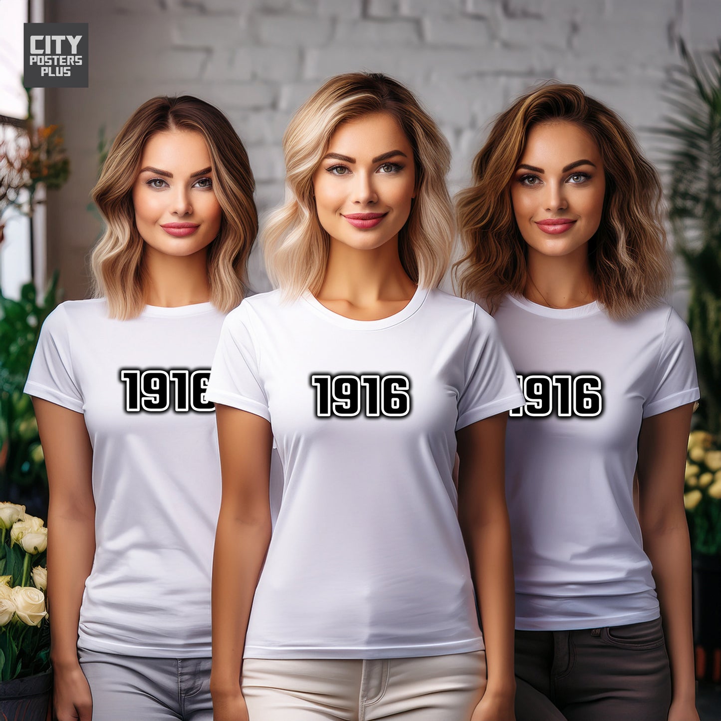 City Posters Plus 1916 Vintage Birth Year Women T-Shirt