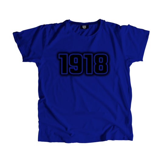 1918 Vintage Heritage Year Men Unisex T-Shirt (Royal Blue)