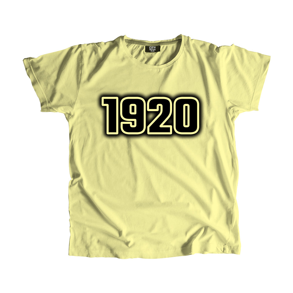 1920 Vintage Heritage Year Men Unisex T-Shirt (Butter Yellow)