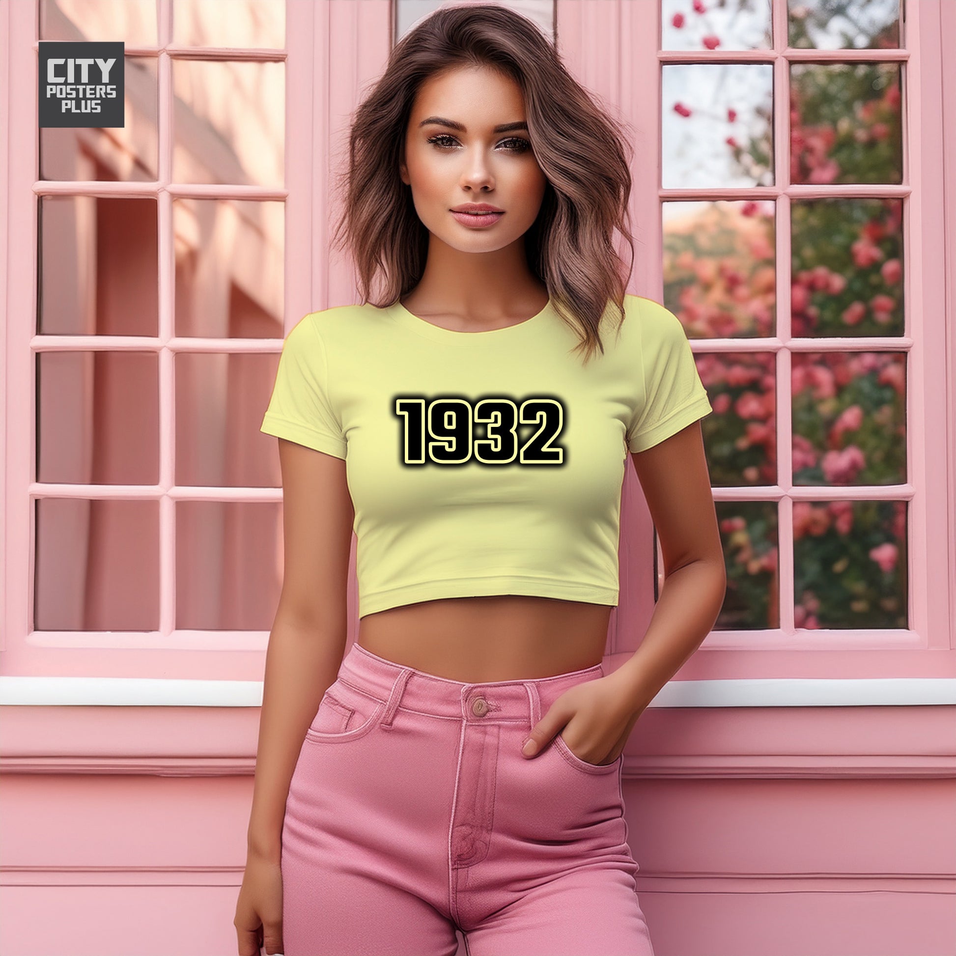 1932 Women Crop Top | Vintage Birth Year Shirt | City Posters Plus