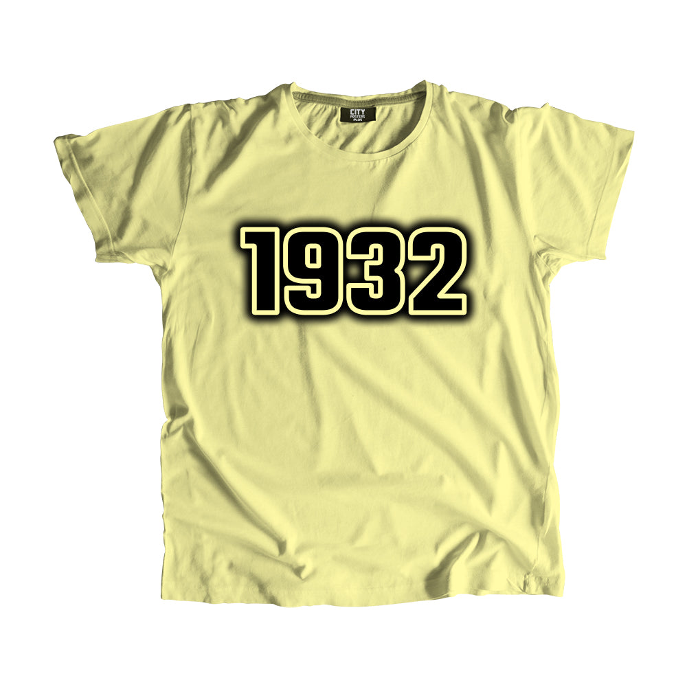 1932 Vintage Heritage Year Men Unisex T-Shirt (Butter Yellow)
