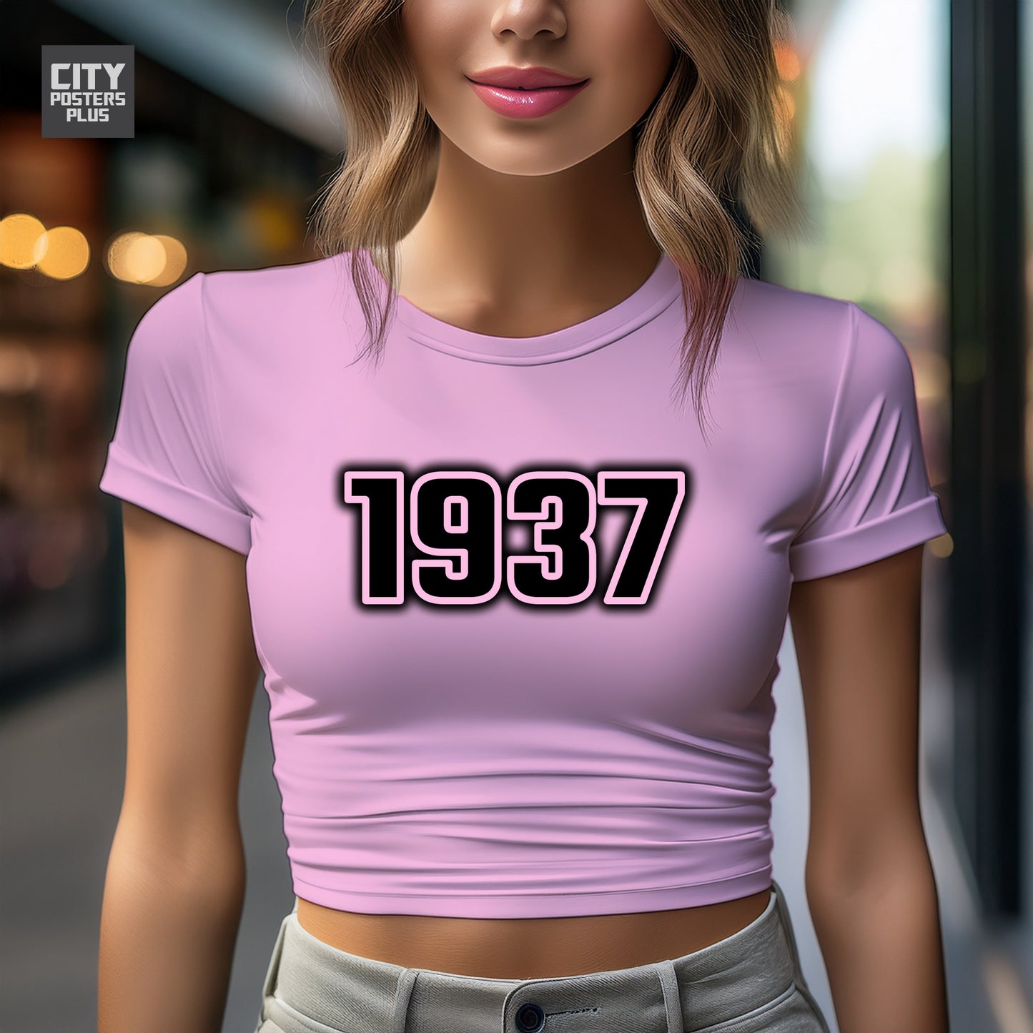 City Posters Plus 1937 Vintage Birth Year Women Crop Top