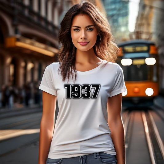 1937 Women T-Shirt | Vintage Birth Year Shirt | City Posters Plus