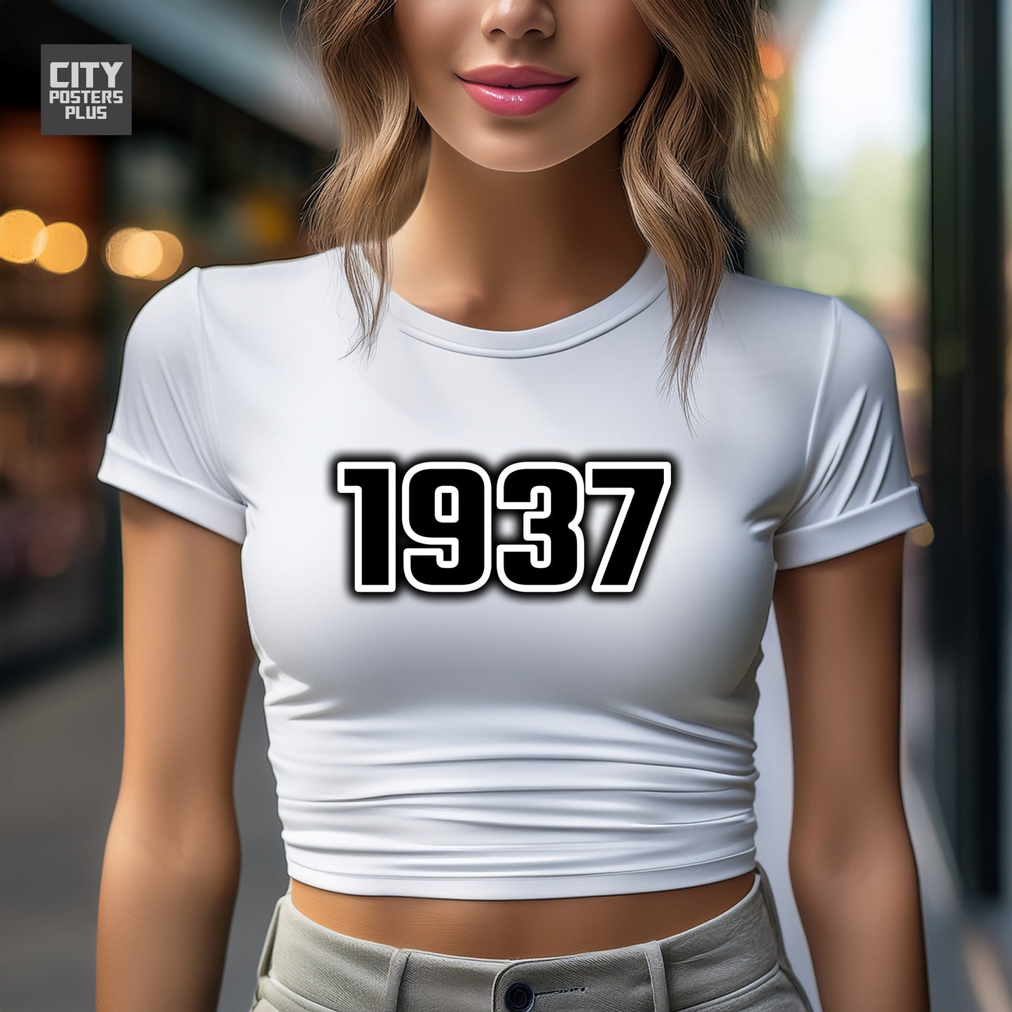 City Posters Plus 1937 Vintage Birth Year Women Crop Top