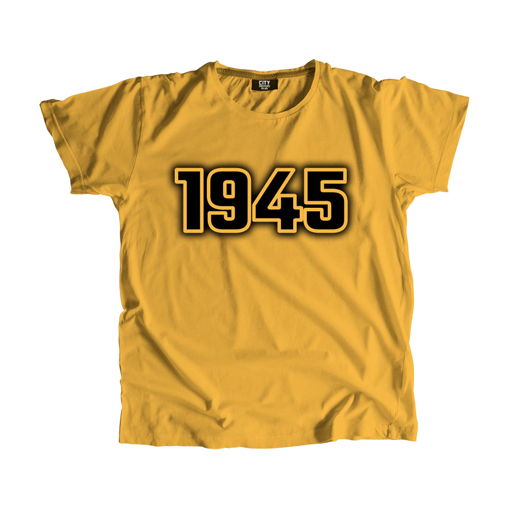 1945 Vintage Heritage Year Men Unisex T-Shirt (Golden Yellow)