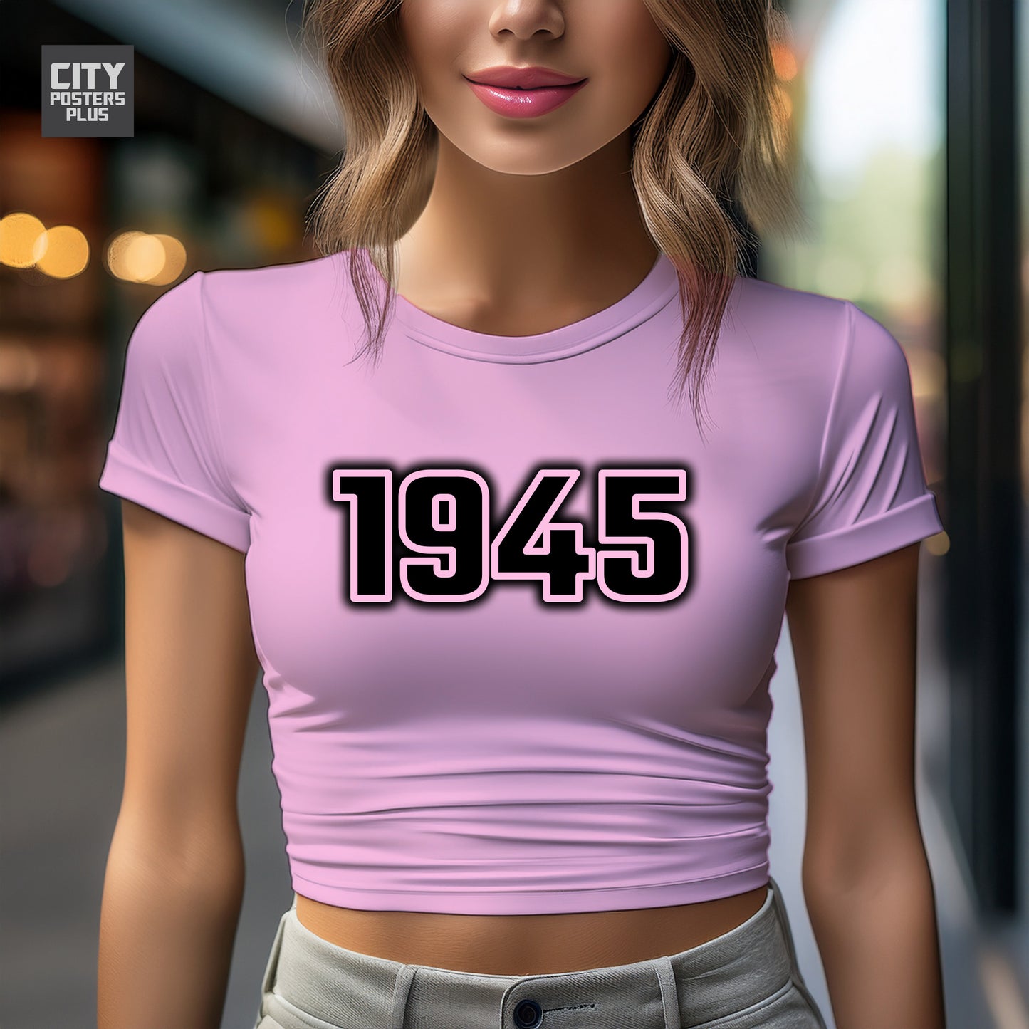 City Posters Plus 1945 Vintage Birth Year Women Crop Top