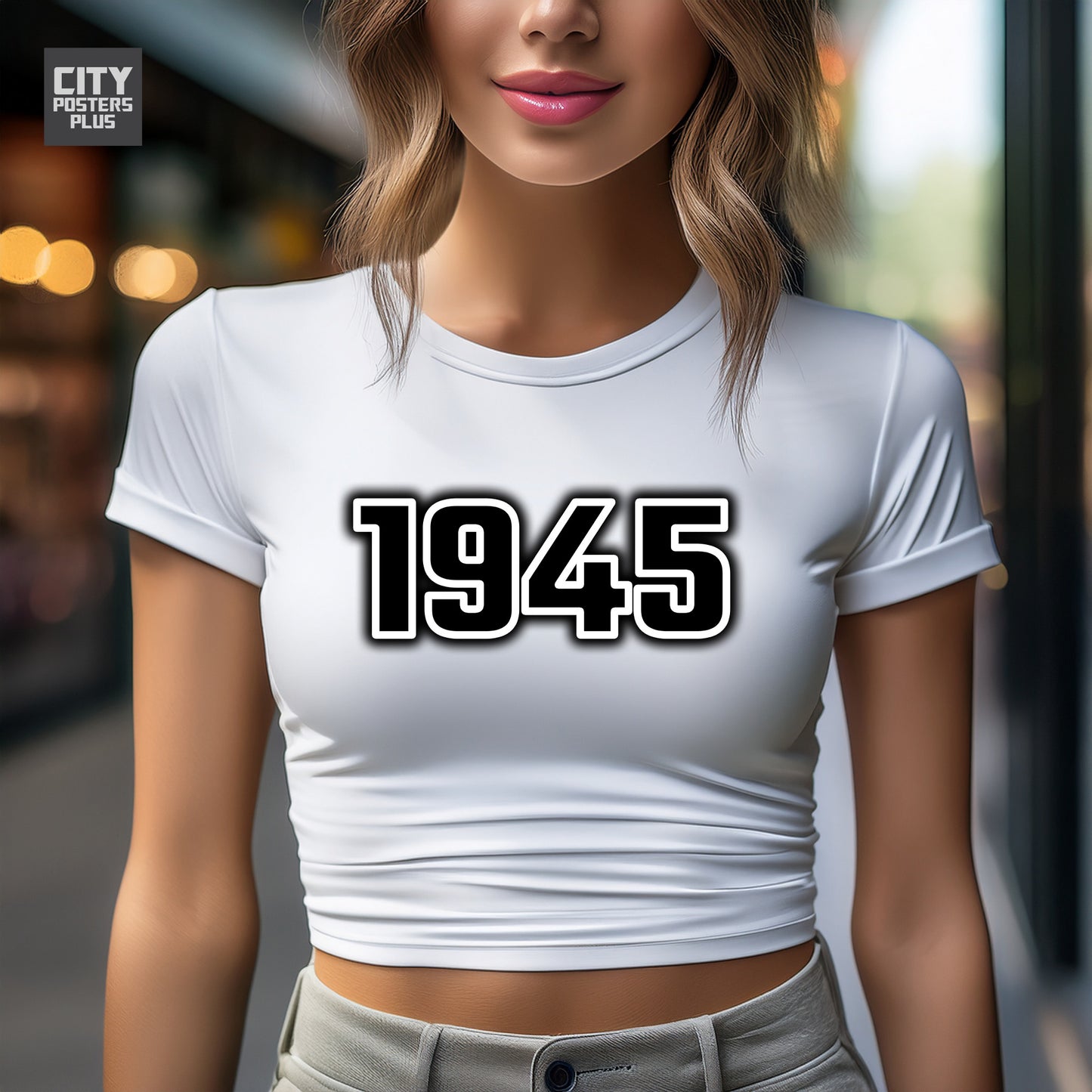 City Posters Plus 1945 Vintage Birth Year Women Crop Top