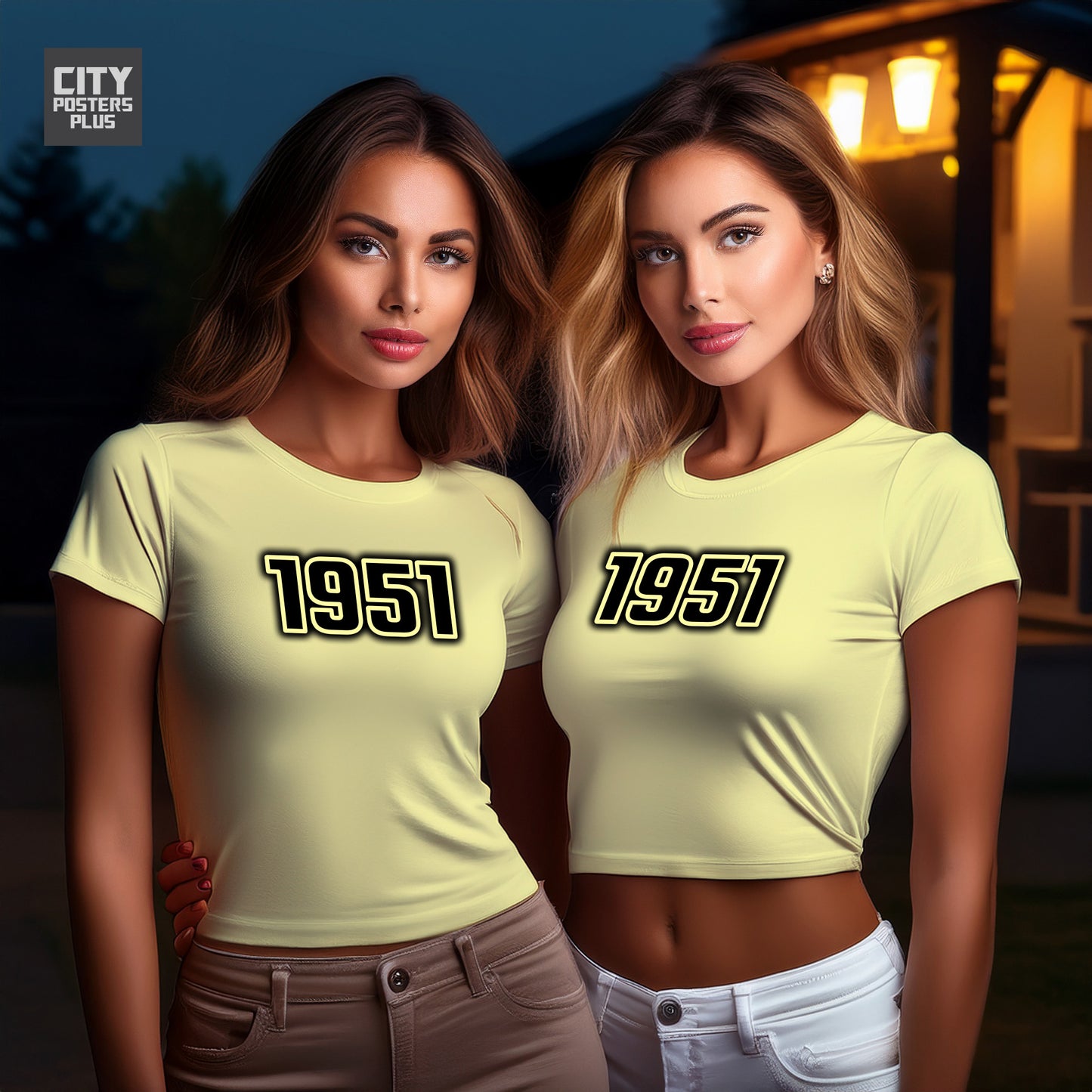 City Posters Plus 1951 Vintage Birth Year Women Crop Top