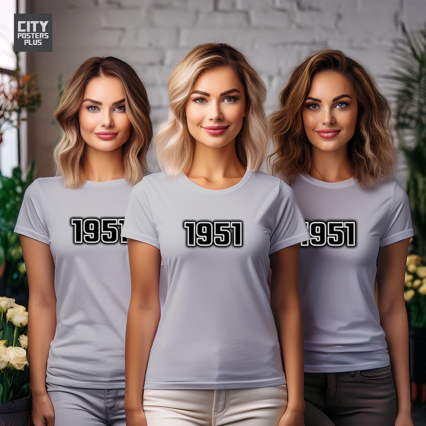 City Posters Plus 1951 Vintage Birth Year Women T-Shirt