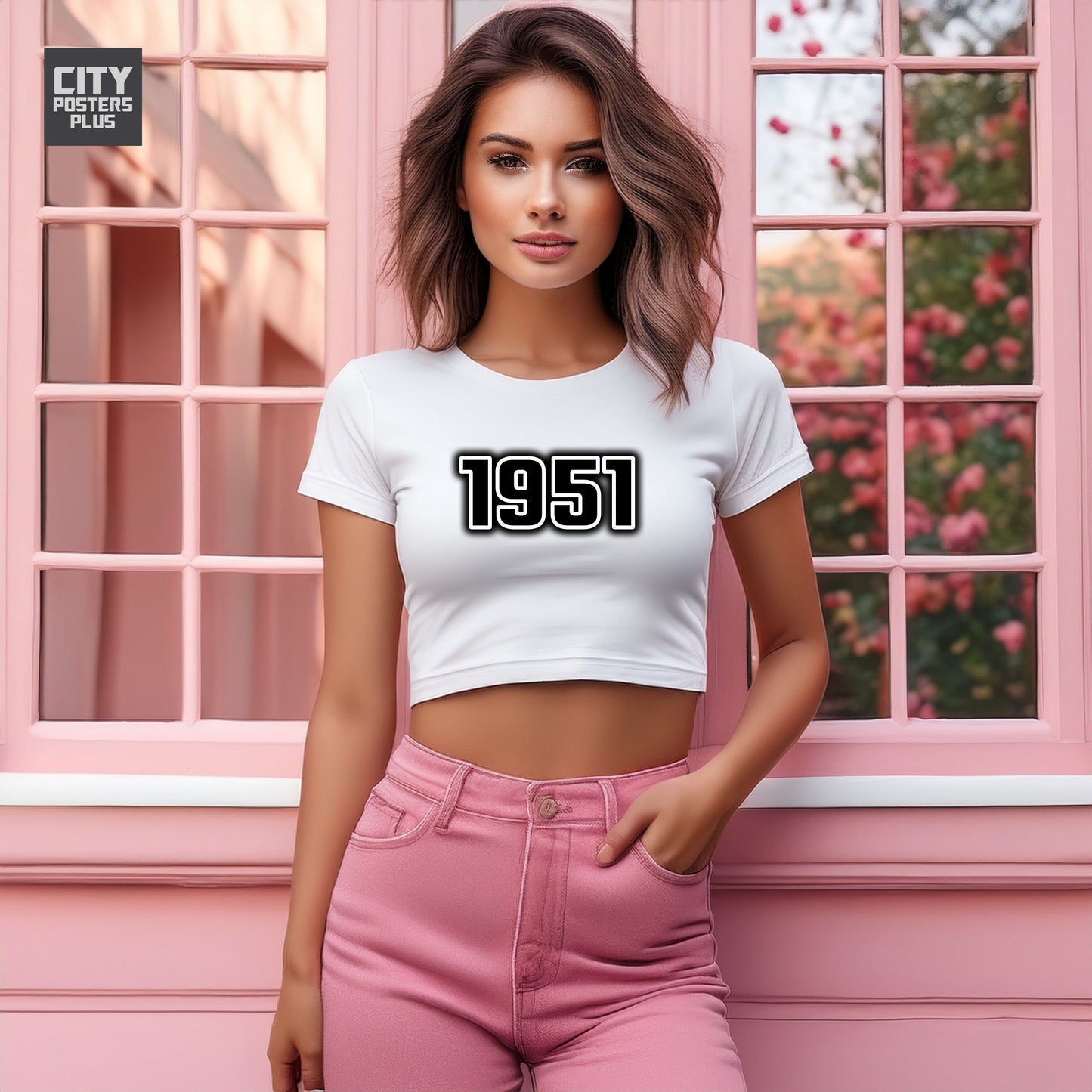 1951 Women Crop Top | Vintage Birth Year Shirt | City Posters Plus