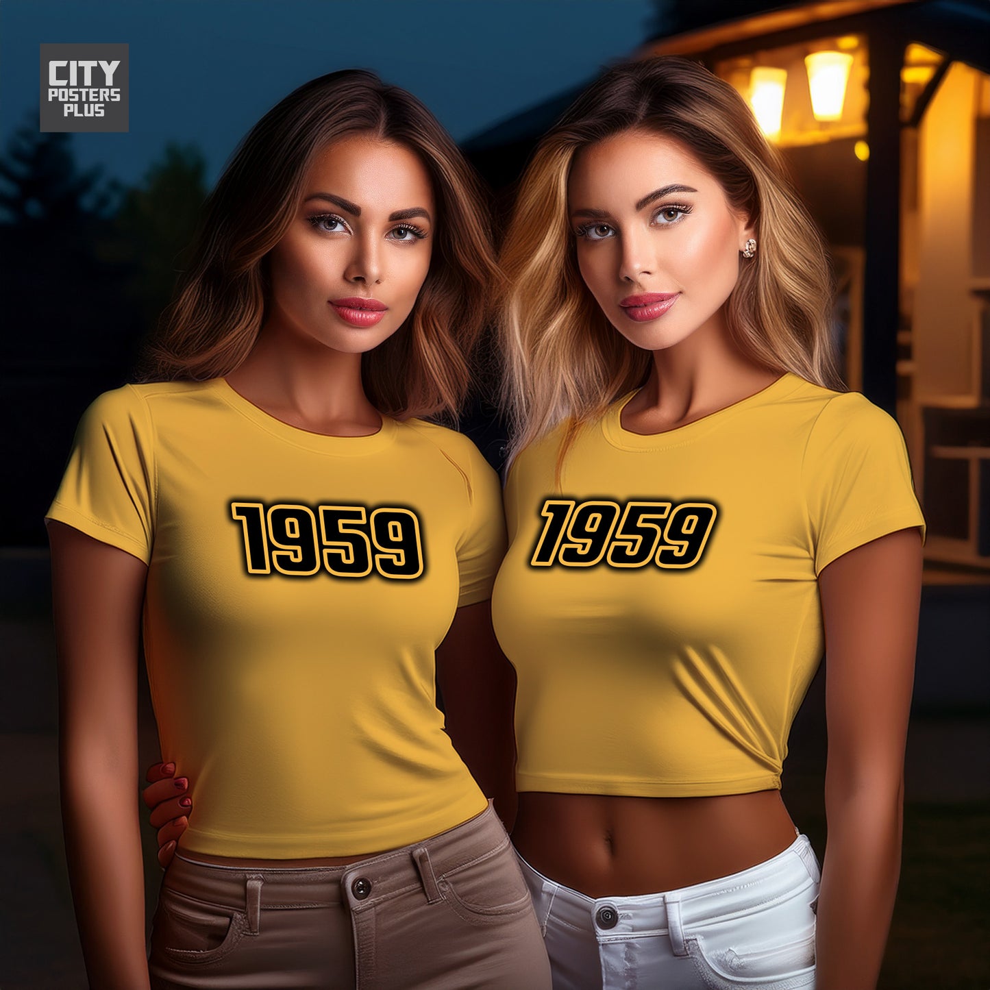 City Posters Plus 1959 Vintage Birth Year Women Crop Top