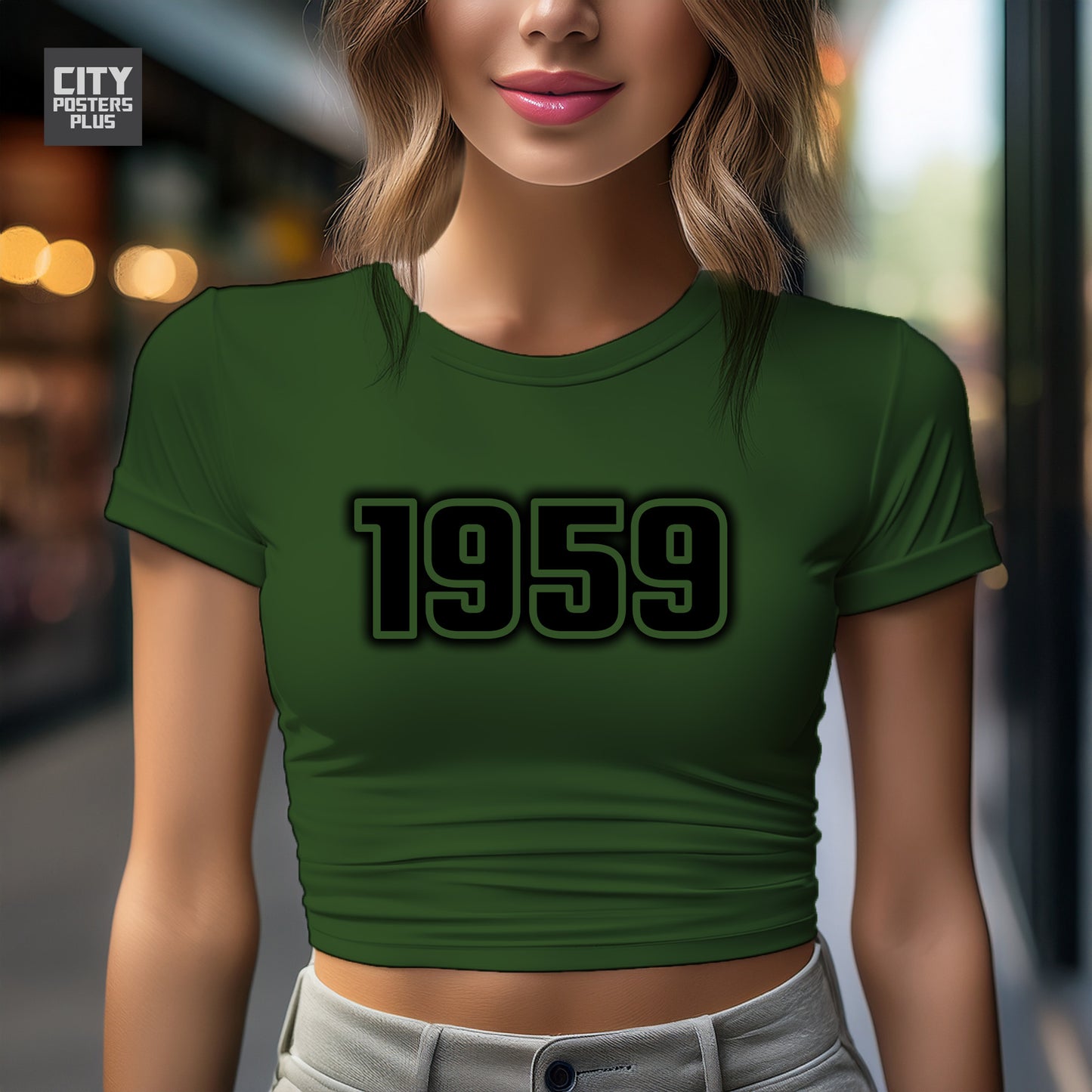 City Posters Plus 1959 Vintage Birth Year Women Crop Top