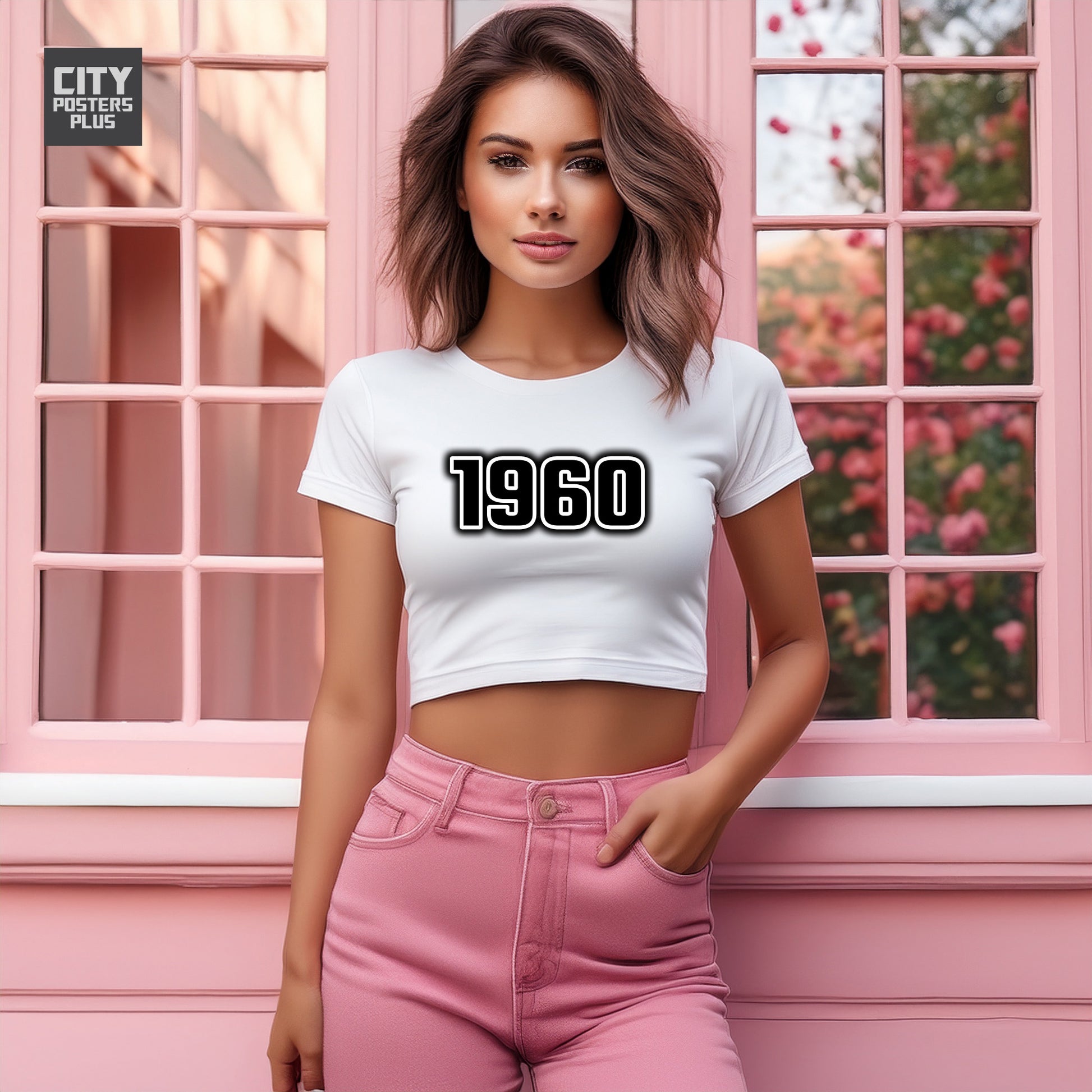 1960 Women Crop Top | Vintage Birth Year Shirt | City Posters Plus