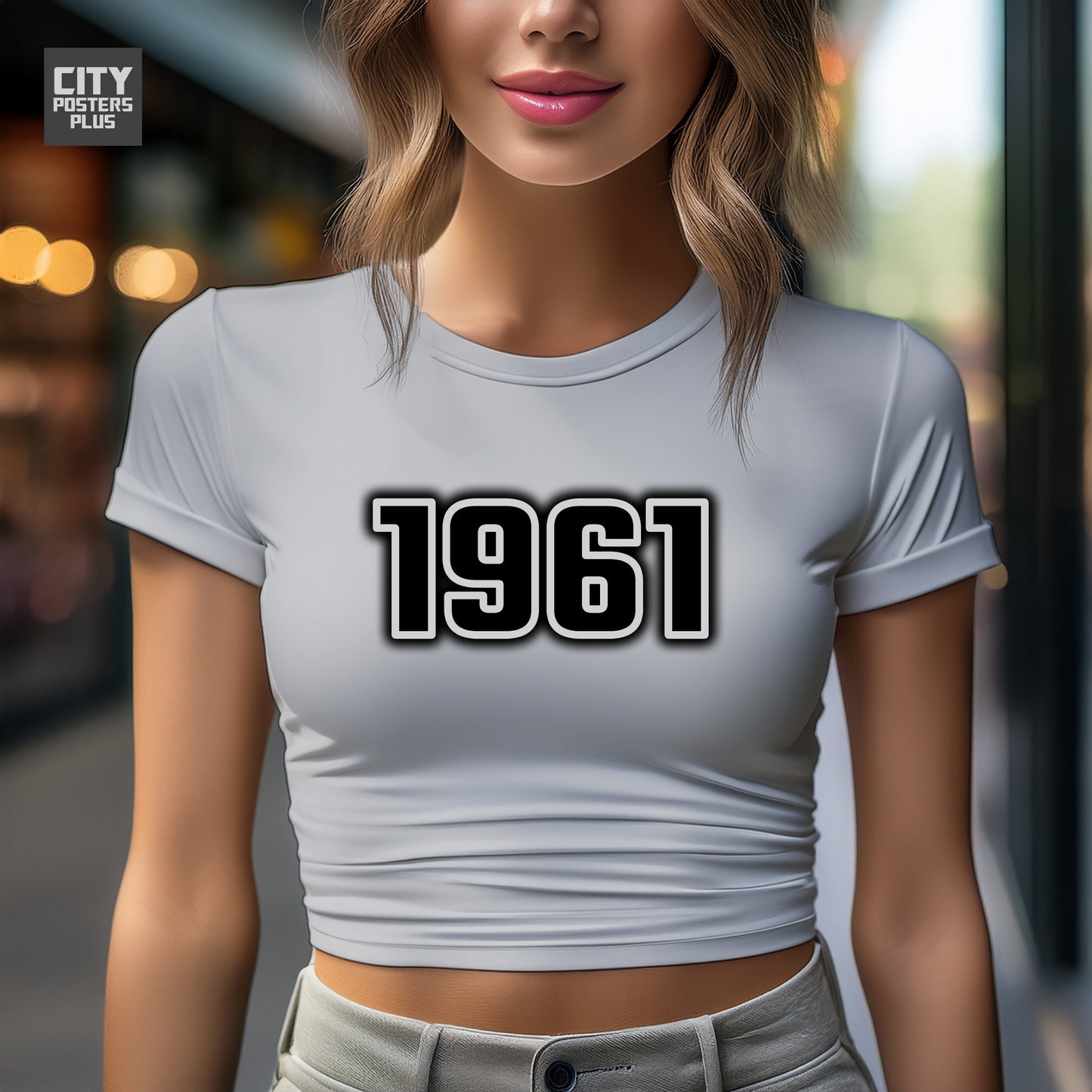 City Posters Plus 1961 Vintage Birth Year Women Crop Top