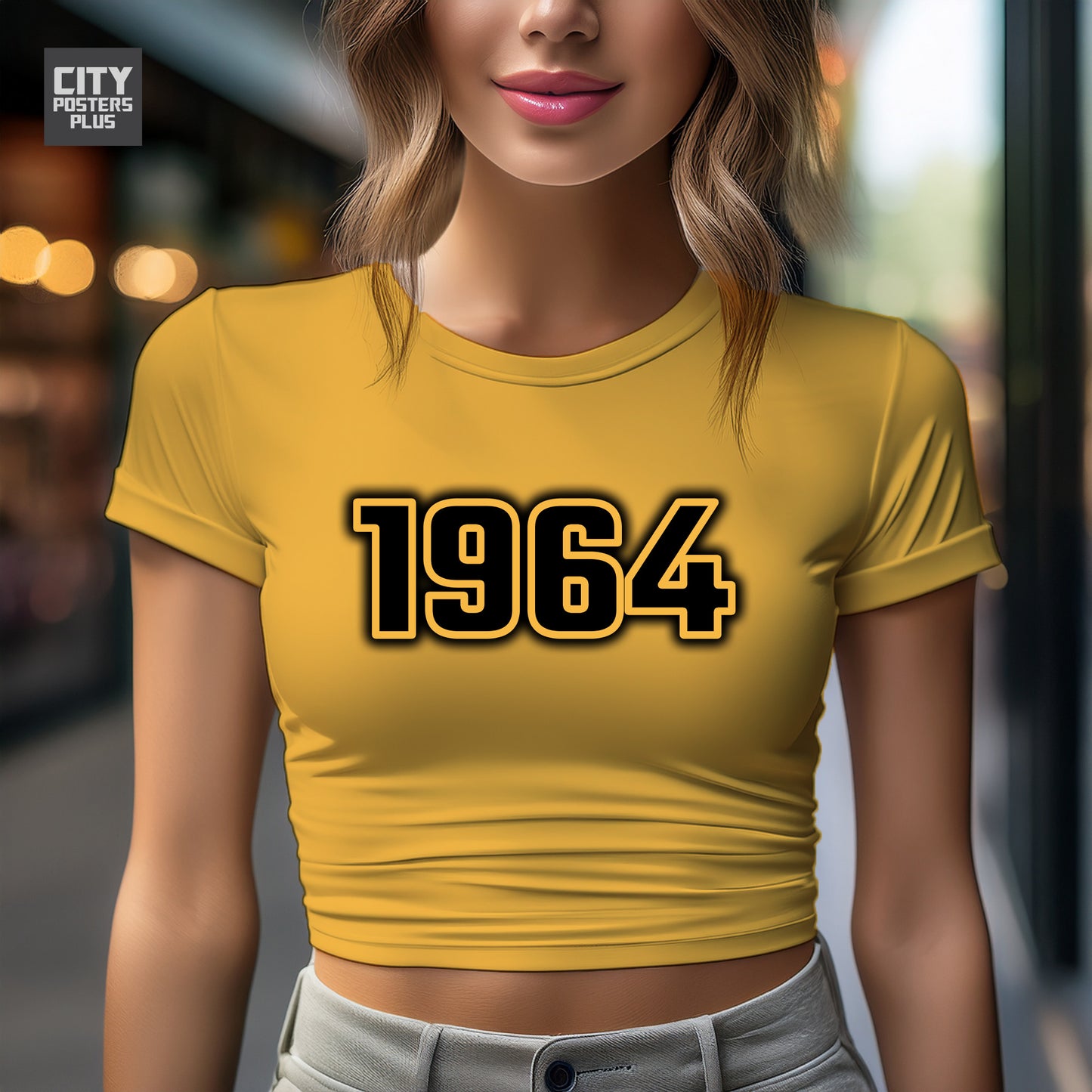 City Posters Plus 1964 Vintage Birth Year Women Crop Top
