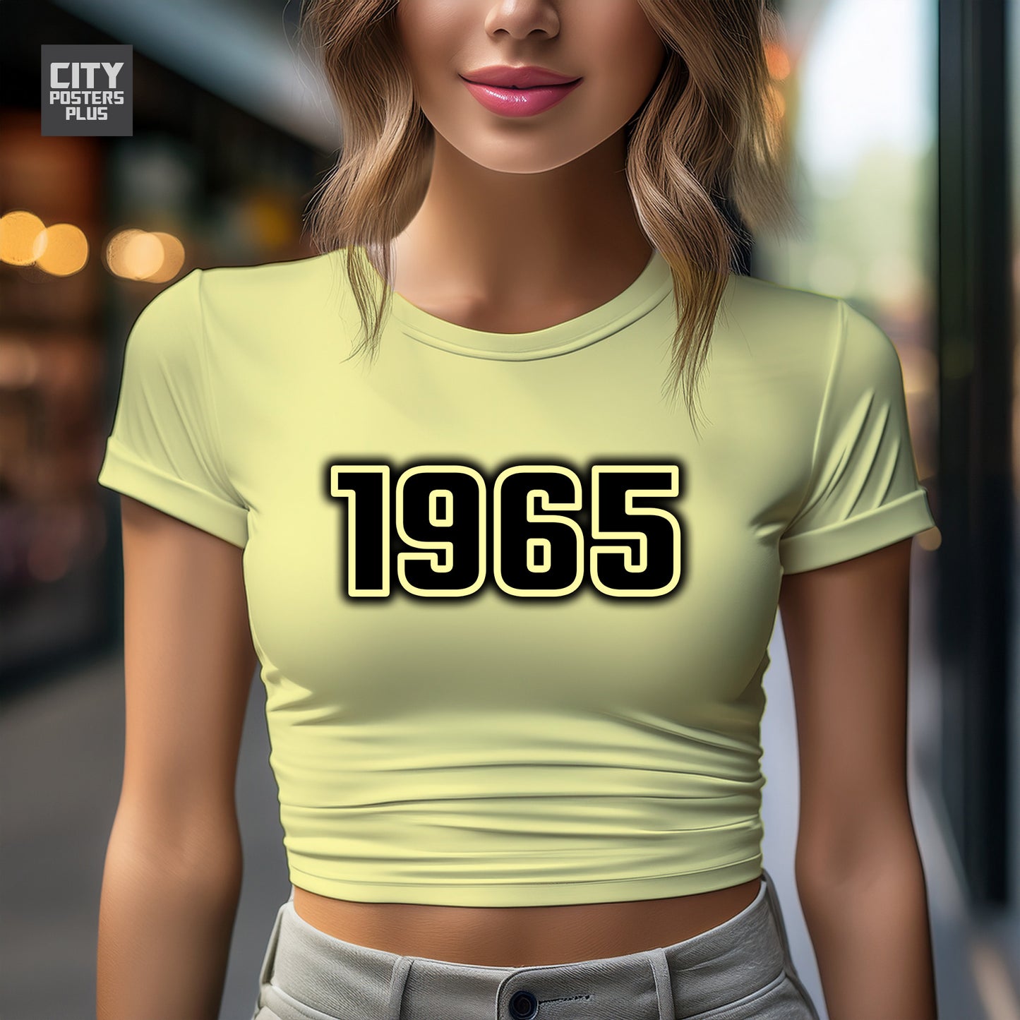 City Posters Plus 1965 Vintage Birth Year Women Crop Top