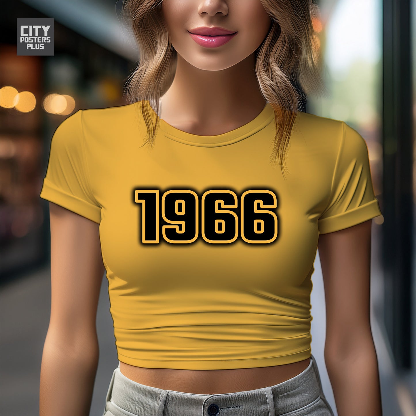 City Posters Plus 1966 Vintage Birth Year Women Crop Top