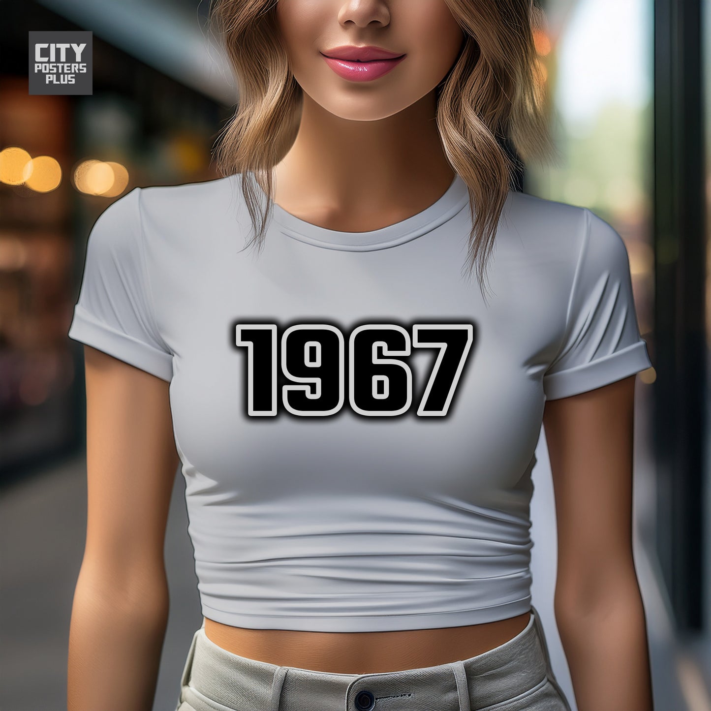 City Posters Plus 1967 Vintage Birth Year Women Crop Top