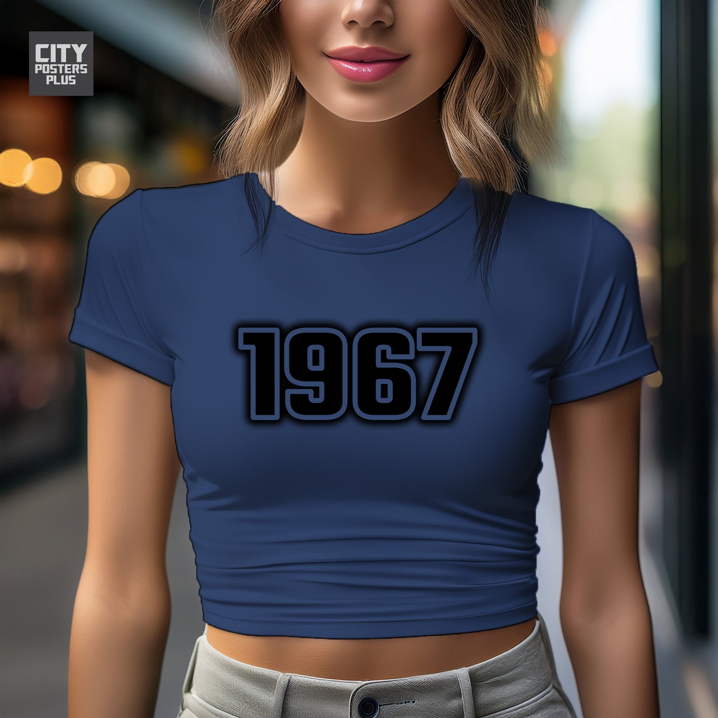 City Posters Plus 1967 Vintage Birth Year Women Crop Top