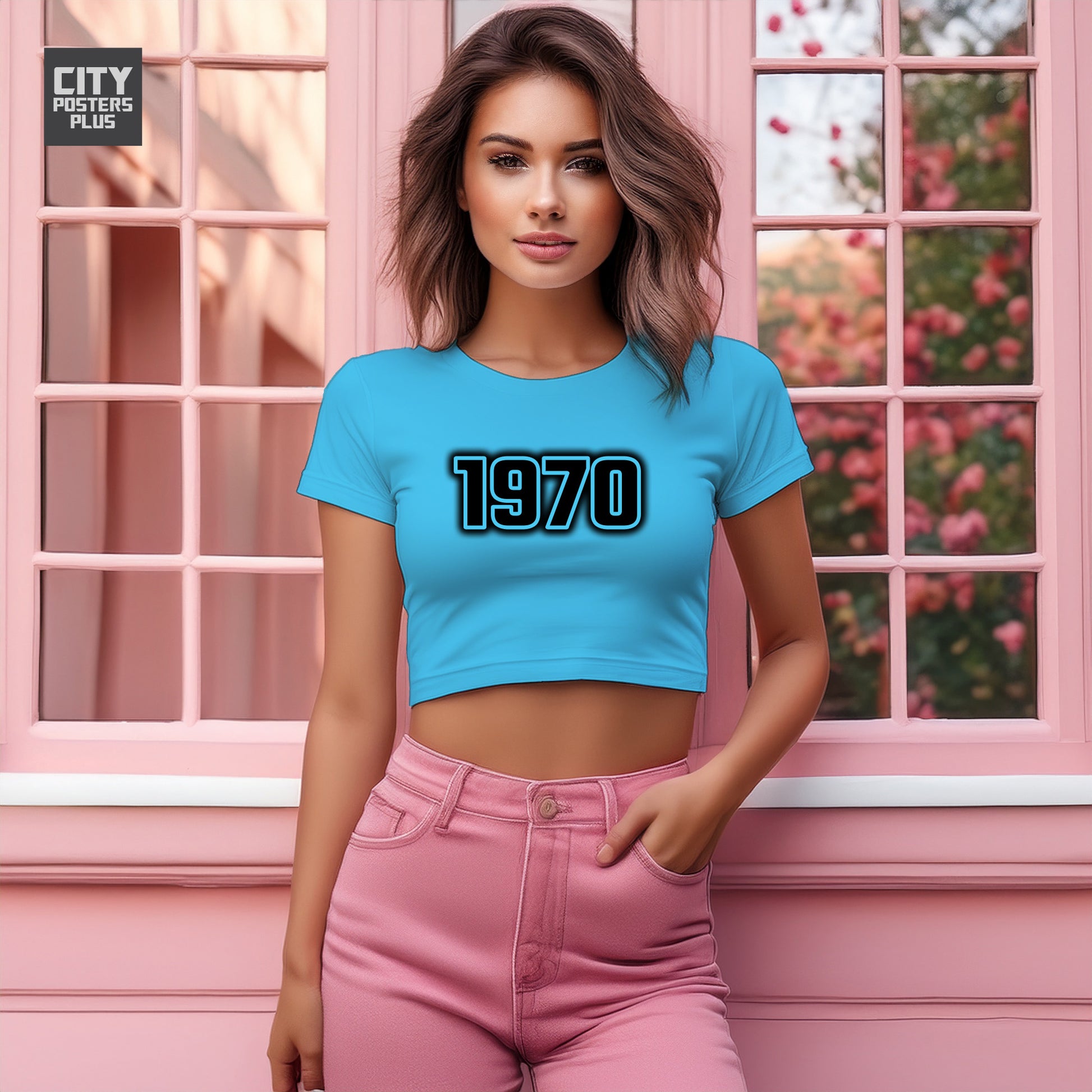 1970 Women Crop Top | Vintage Birth Year Shirt | City Posters Plus