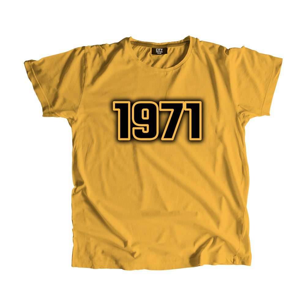 1971 Vintage Heritage Year Men Unisex T-Shirt (Golden Yellow)