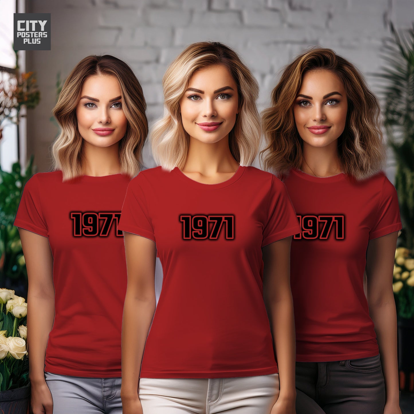 City Posters Plus 1971 Vintage Birth Year Women T-Shirt