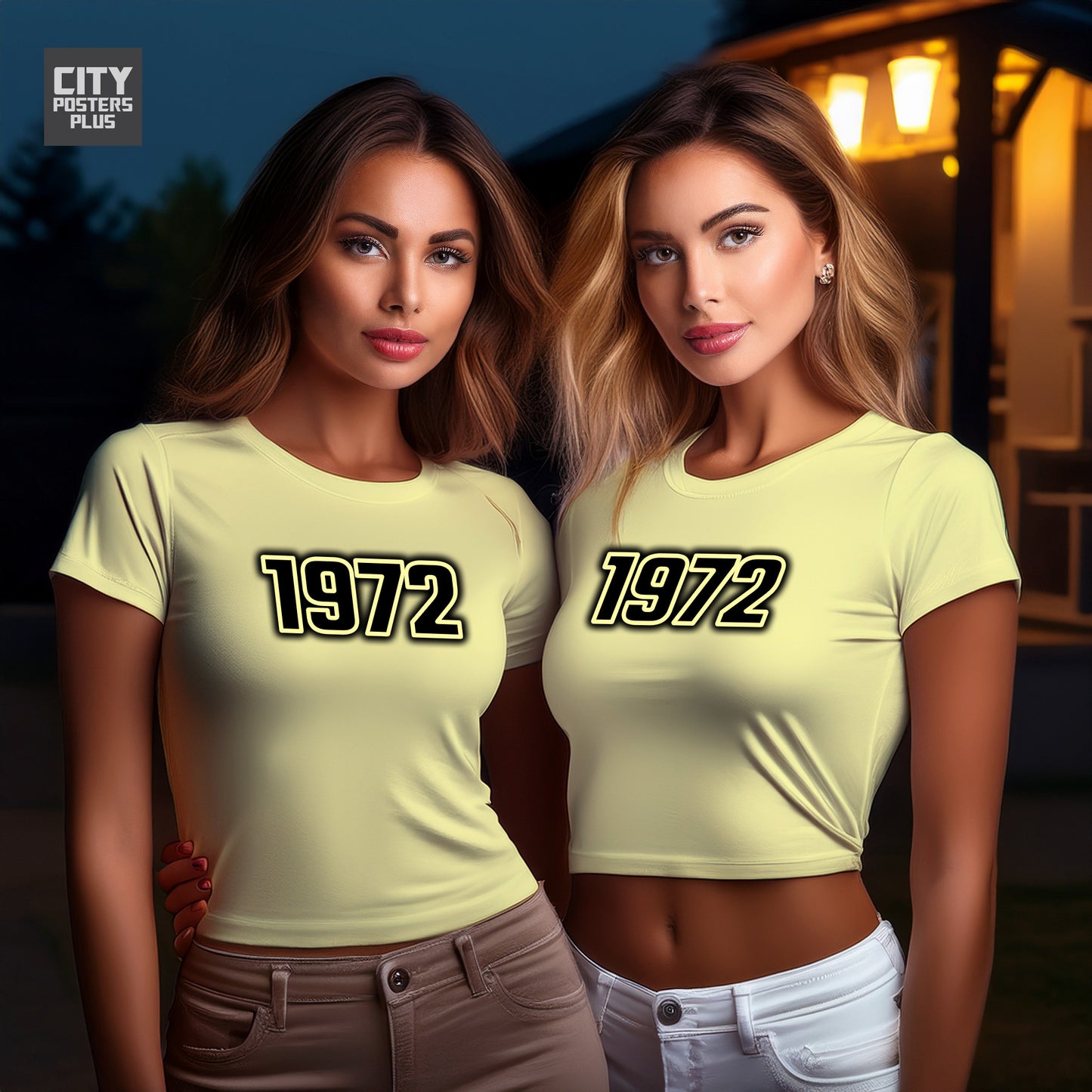 City Posters Plus 1972 Vintage Birth Year Women Crop Top