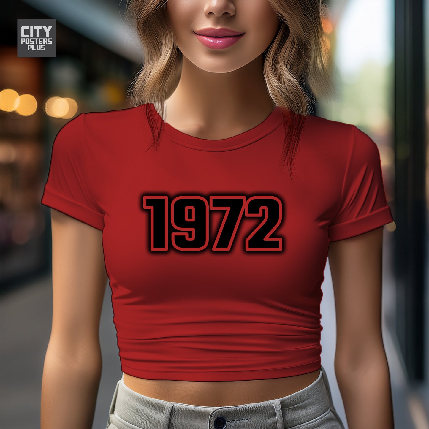 City Posters Plus 1972 Vintage Birth Year Women Crop Top