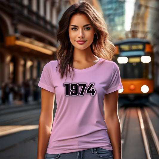 1974 Women T-Shirt | Vintage Birth Year Shirt | City Posters Plus