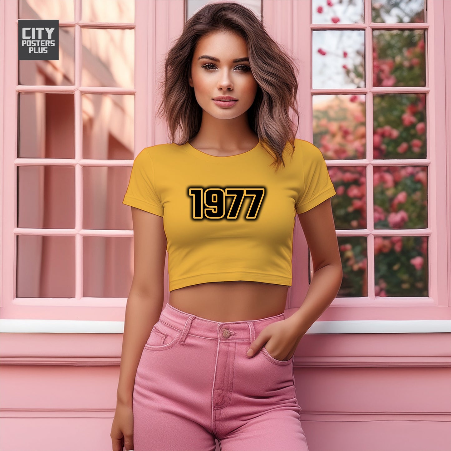 1977 Women Crop Top | Vintage Birth Year Shirt | City Posters Plus