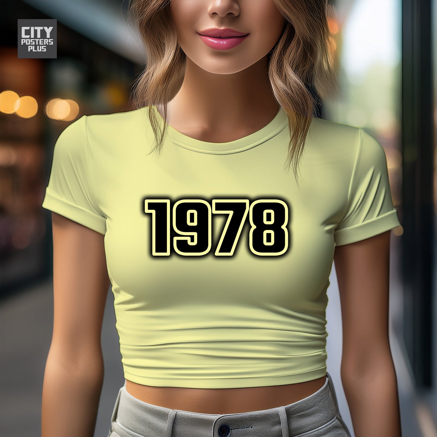 City Posters Plus 1978 Vintage Birth Year Women Crop Top