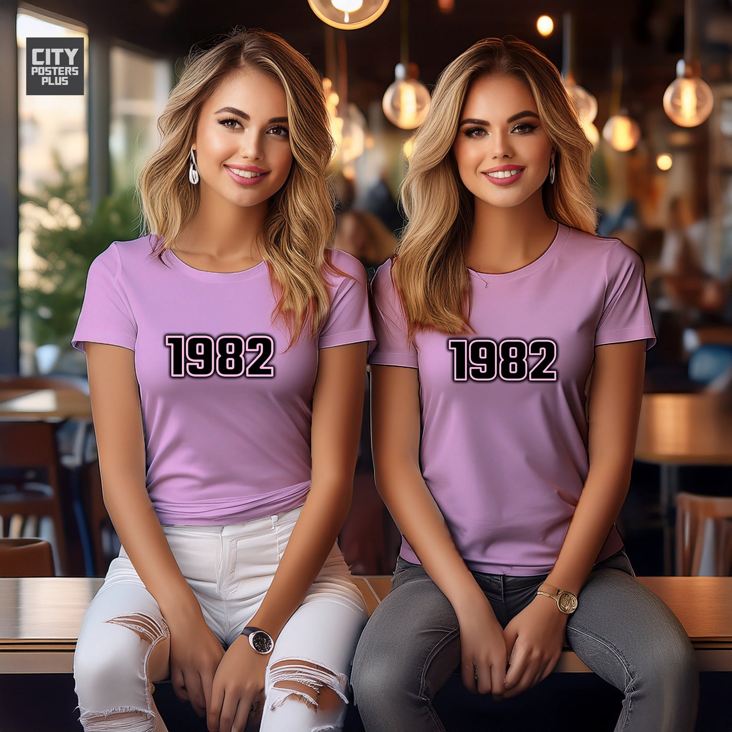 City Posters Plus 1982 Vintage Birth Year Women T-Shirt
