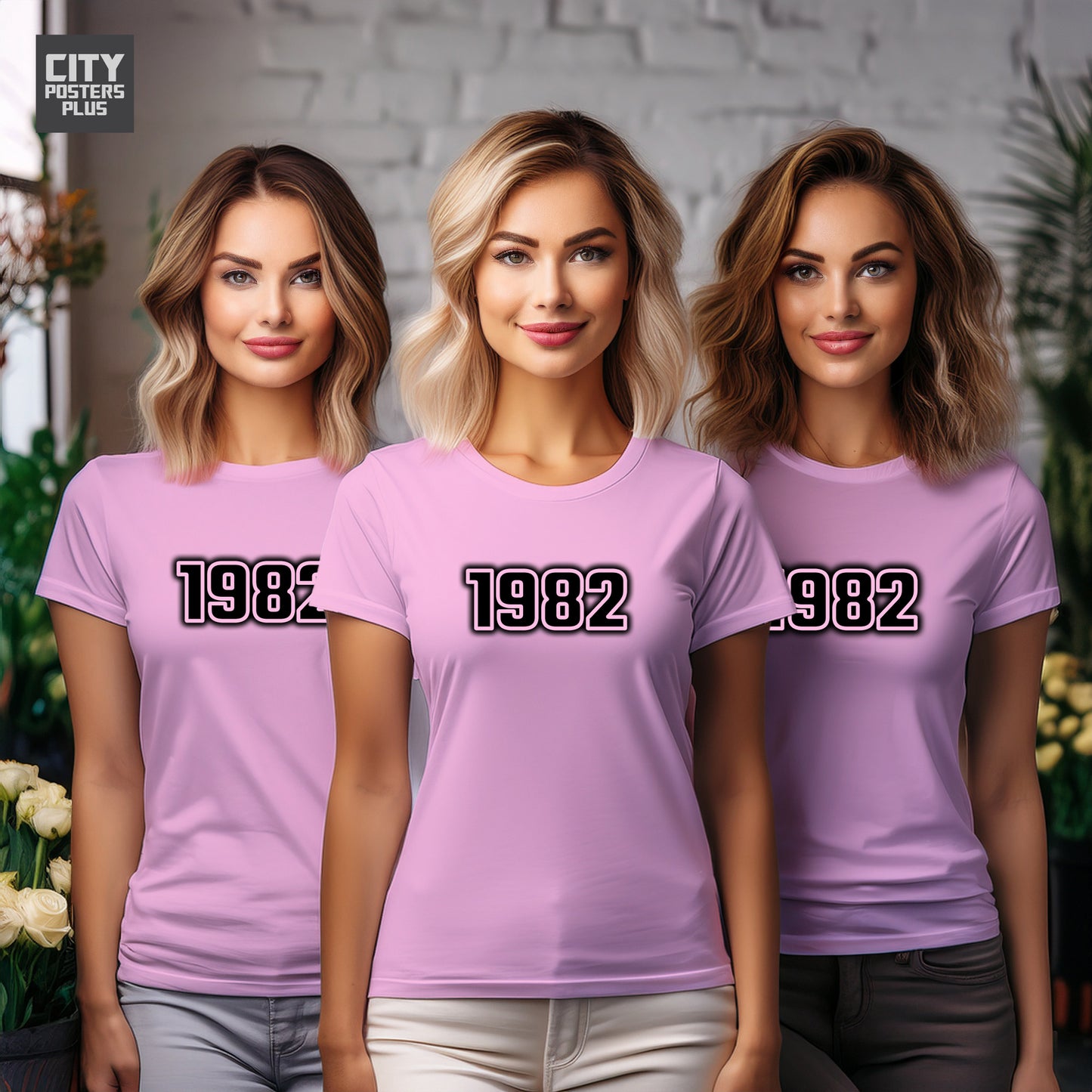 City Posters Plus 1982 Vintage Birth Year Women T-Shirt