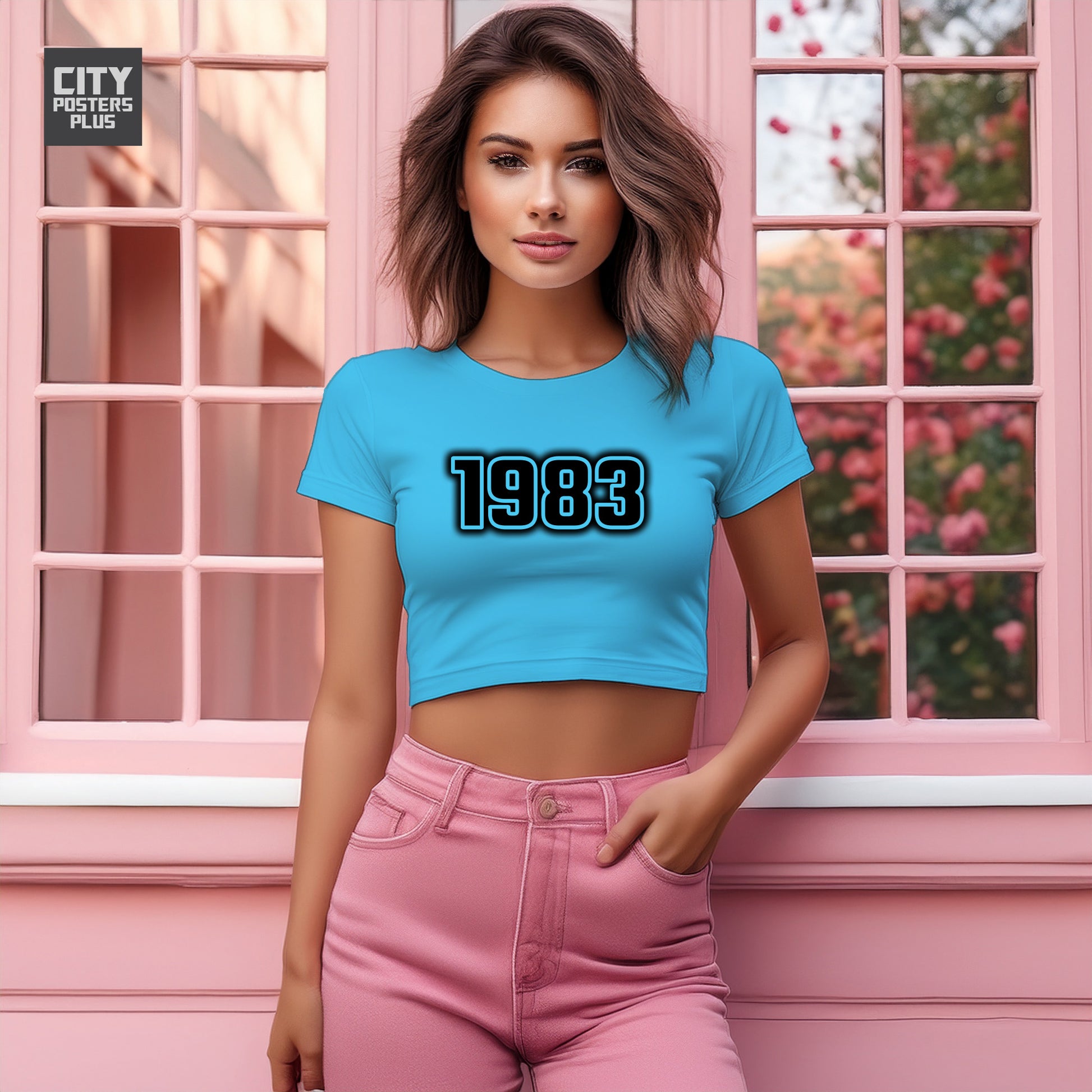 1983 Women Crop Top | Vintage Birth Year Shirt | City Posters Plus