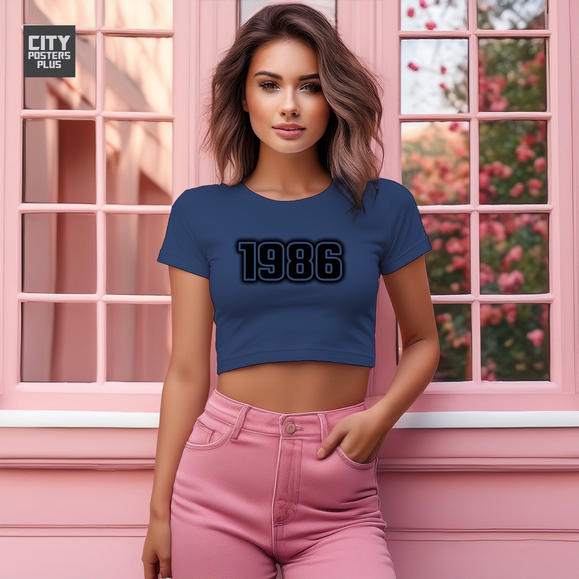 1986 Women Crop Top | Vintage Birth Year Shirt | City Posters Plus