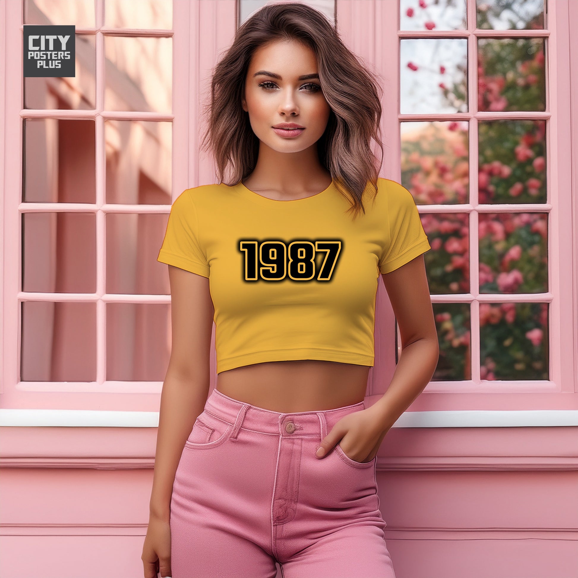 1987 Women Crop Top | Vintage Birth Year Shirt | City Posters Plus