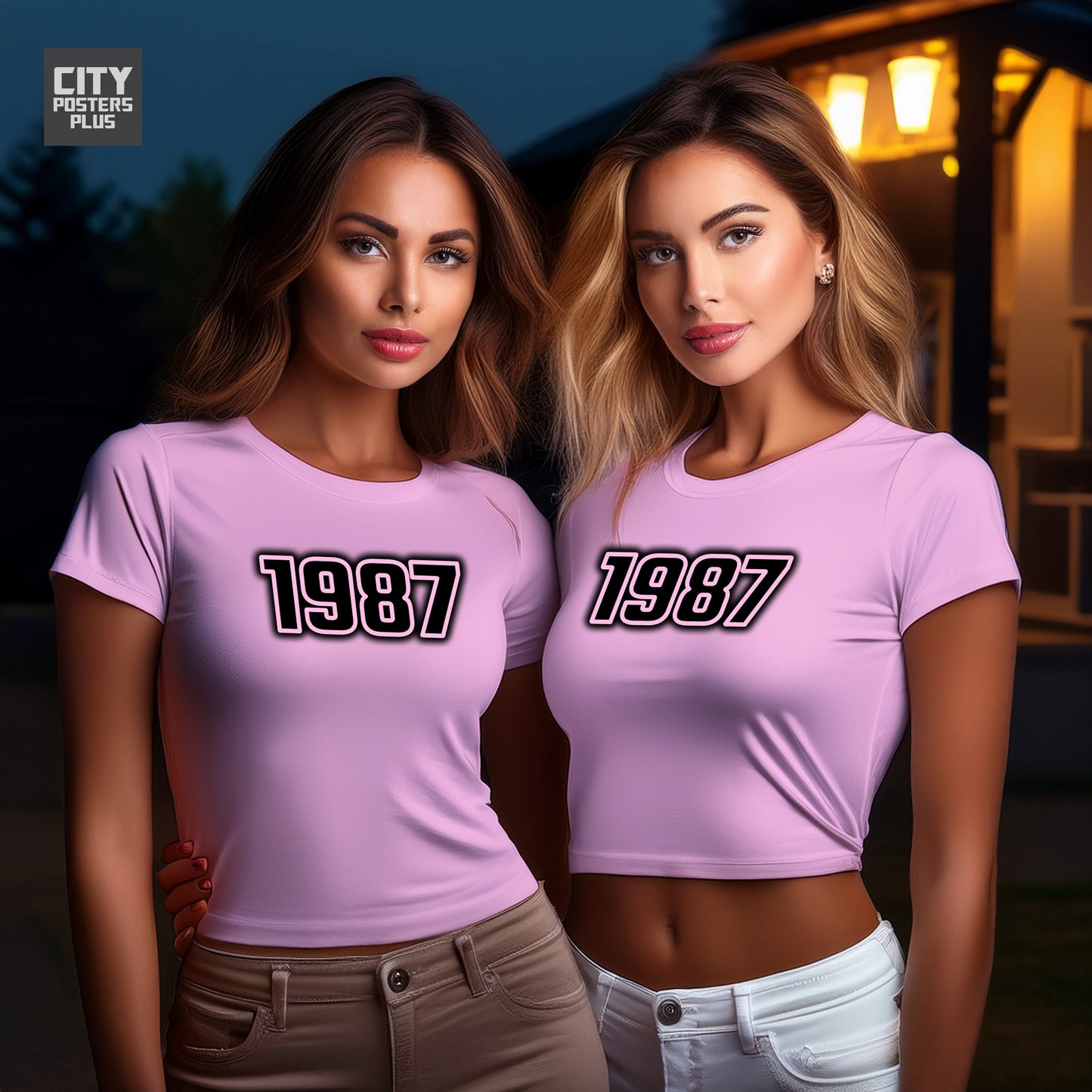 City Posters Plus 1987 Vintage Birth Year Women Crop Top